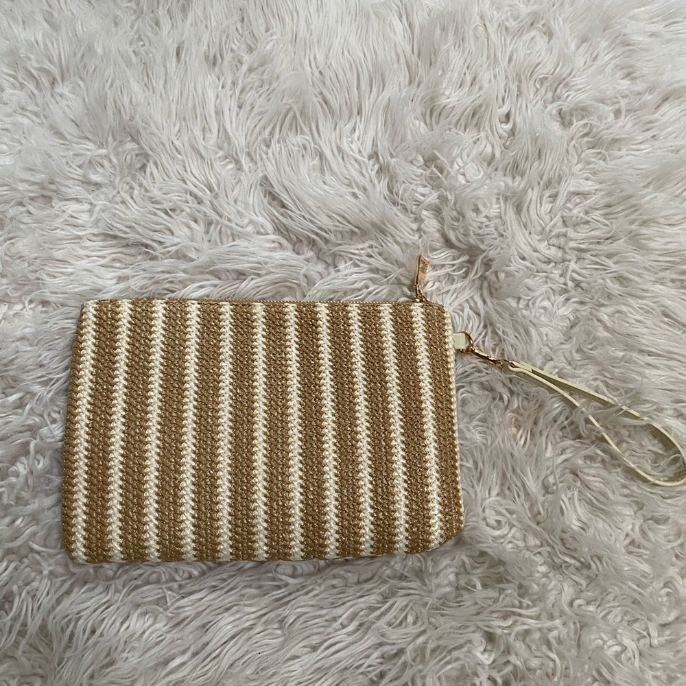 Gold and white wristlet